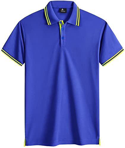 Scodi Mens Polo Shirt Short Sleeve Sports Golf Shirts Athletic Tennis T-Shirt 110-Royalblue L #TOP3