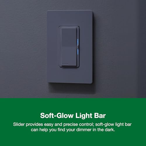 Image of Lutron Diva LED+ Dimmer Switch with Night Mode for Bathrooms, Paddle Dimmer Switch for Dimmable LED Bulbs, UL Listed, Single-Pole /3-Way, No Neutral Wire Required, White (DVCLN-153PG-WH)