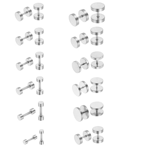 THE MEN THING ROUND DUMBBELL - SILVER - Pure Titanium Steel Ear Hoop Earrings for Men & Boys (16mm to 2mm) (4) (B0DGXZRW65) Amazon Price History, Amazon Price Tracker