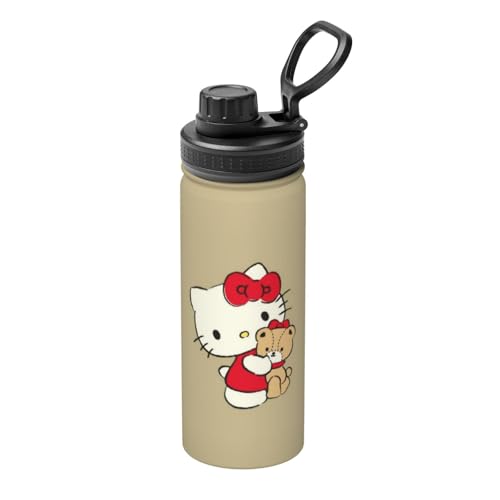 水筒 ハローキティ かわいい アニメ スポーツボトル 保温 保冷 ステンレス製 魔法瓶 直飲み キャリーハンドル付き 大容量 軽量 山登り 運動 旅行 人気 漫画 ファッション ギフト