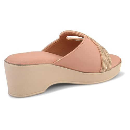 Image of Centrino Women's Wedge Heel Sandals | Stylish Slip-On Sandals for Ladies | Soft Cushioned Footbed for Comfort | Elegant & Trendy Design | Lightweight and Durable Fashion Footwear (9404)
