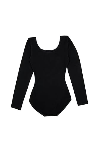 Capezio Women's Cotton Classic Long Sleeve Leotard,Black,Medium