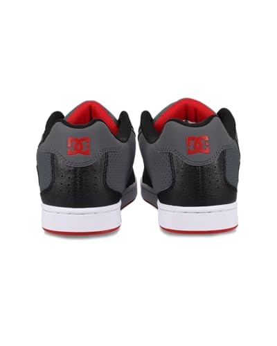 DC Men's Net Skate Shoe, Grey/Black/RED, 9