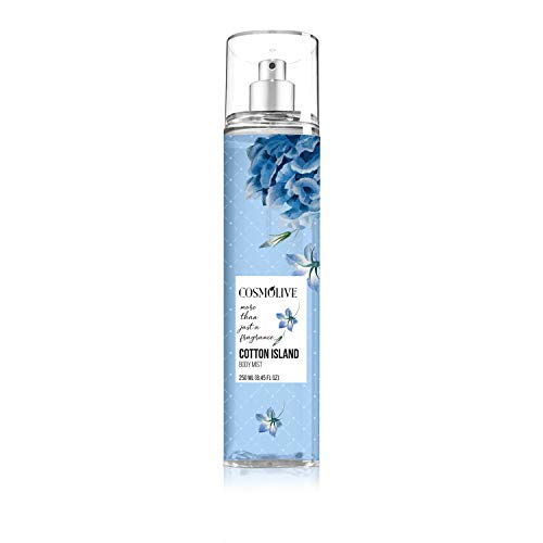 Cotton Island Body Mist Spray for Women, Raspberry Liqueurs & Black Peony Flowers, 8.45 Fluid Oz