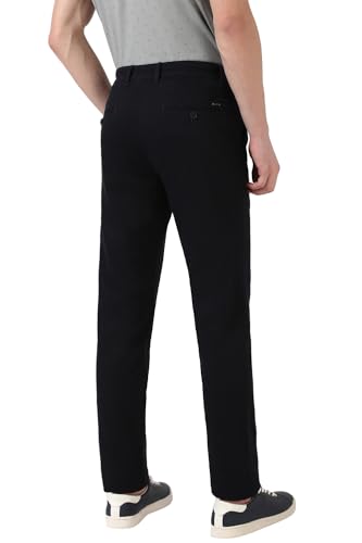 Image of Peter England Men's Straight Fit Mid Rise Chino Casual Trouser with Premium Dobby