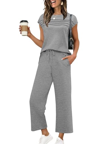 Business Casual Outfits for Women 2 Piece Sets Crew Neck