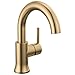 Delta Faucet Trinsic Single Hole Bathroom Faucet, Gold Bathroom Faucet, Single Handle Bathroom Sink Faucet, Diamond Seal Technology, Drain Assembly, Champagne Bronze 559HAR-CZ-DST