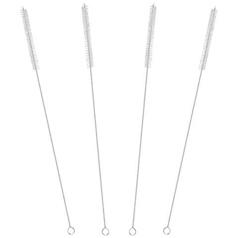 GFDesign Drinking Straw Cleaning Brushes Set 15" Extra Long 10mm Extra Wide Pipe Tube Cleaner Nylon Bristles Stainless Steel Handle - 15" x 3/8" (10mm) - Set of 4 Cover