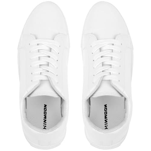 CHIN·MOON Men's Lightweight Casual Sneakers PU Leather Tennis Shoes Low Top Fashion Skate Sneaker