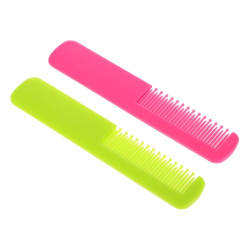 LOORGVEL ベビーヘアコーム 幼児用ヘアデタングラー 丸歯abs素材 幼児頭皮ケア 赤ちゃん髪のもつれほぐし用 グリーン+ローズレッド 新生児グルーミング用品 2個セット