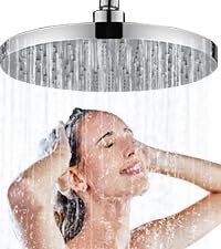 Self-Cleaning Rainfall Shower Heads,Overhead Shower Head,Waterfall Shower Head,Shower Head High Pressure, Silver, 10.04inch - Image 4