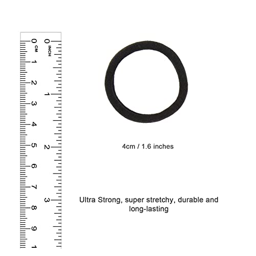 HOYOLS Seamless Hair Ties, Soft Cloth Fabric Black Bands - Image 2