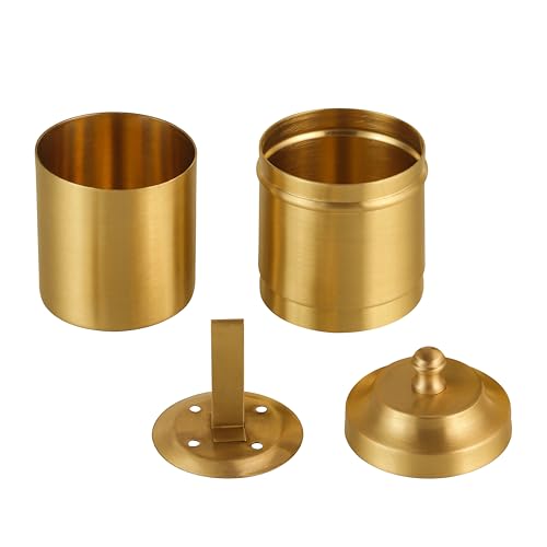 Image of THE HEALING STORE Handcrafted Pure Brass Coffee Filter with Sting Lid - Traditional South Indian Drip Brewer for Authentic Filter Kaapi, Durable & Elegant (matt Polish)