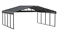 Arrow Carports Galvanized Steel Carport, Double Car Metal Carport Kit, 20' x 20' x 9', Charcoal