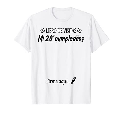 20 Cumpleaños 20 Años Diseño Divertido Libro de Visitas Camiseta