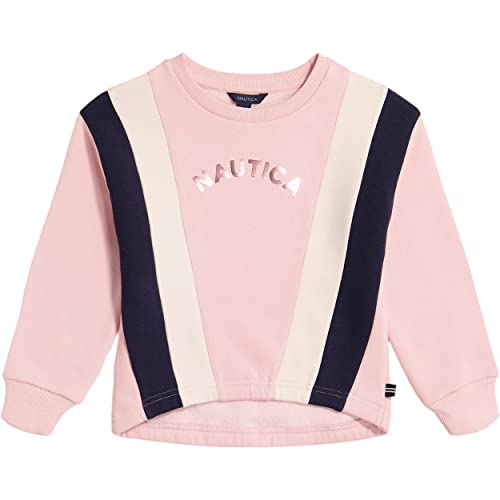 Nautica Girls' Fleece Popover Crewneck Sweatshirt