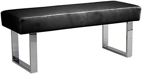 armen LIVING Amanda Bench, 48 inchx18 inchx19 inch, Black