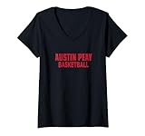 Womens Austin Peay State University Governors Basketball NCAA AP08 V-Neck T-Shirt
