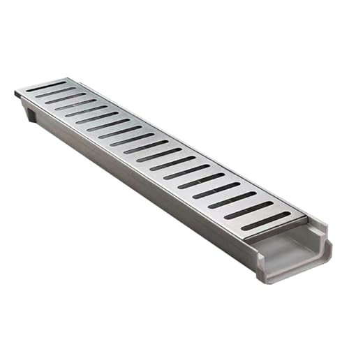 Canaleta Desague con Rejilla de Acero Inoxidable Para Jardín