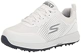 Skechers Damen 123031 Sneaker, White Synthetic/Textile/Navy Trim, 38 EU