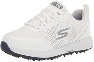 Skechers Women's Go Elite 5 Arch Fit Waterproof Golf Shoe Sneaker, White/Navy Sport, 7.5