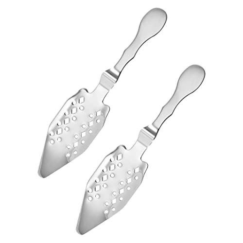 Cabilock Cuchara De Absenta De Acero Inoxidable 304 Hueca, Multifunción, Juego De 2 Piezas, Color Plateado, Para Preparar Absenta, Filtro Para Azúcar, Uso Barra y Coctelería