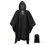 UIKTSSL 1 impermeabile multiuso, 3 in 1,unisex, con sacchetto di supporto, per bicicletta, campeggio, escursionismo, pesca (nero)