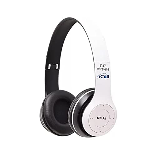 Image of icall P47 Wireless Bluetooth Portable Sports Headphones with Microphone, Memory Card Support (White)