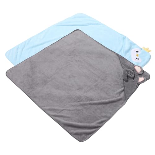 CIYODO 2pcs Baby Hooded Towels: Soft Toddler Bath Blanket Cute and Cartoon Embroidery Large Size for Boys and Girls for Bath Time