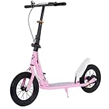 キックボード 折りたたみ式 ディスクハンドブレーキとエクストラワイドホイールを備えたスタンド付き 子供/大人用 通勤/レジャー/交通機関1秒折りたたみ子供用スケートボードカーユース衝撃吸収スクーター (ピンク,標準ステム – 84～98cmに調節可能)