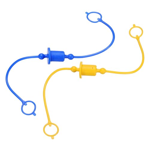 Image of HARFINGTON 2Sets 1 /4 Hydraulic Hose Dust Cap and Plug Kit, ISO-A Male Dust Cap & Female Plug Cover Quick Disconnects Air Coupler Cover Port Plug Fittings with Retention Ring, Blue /Yellow