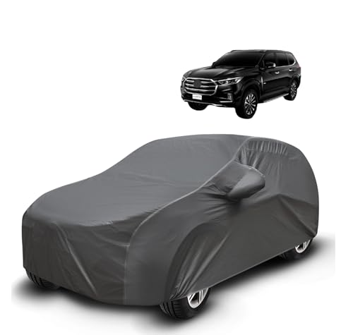 Image of Auto Hub Waterproof Car Cover Compatible with MG Gloster with Mirror Pockets, Soft Cotton Lining, MG Gloster Car Cover Waterproof, Grey