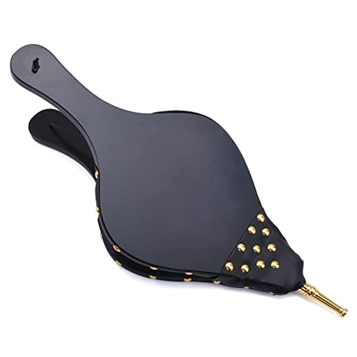 Foedo Fireplace Bellows for Fire Pit Wood Stove Camping, Fireplace Blower with Hanging Strap, 19"x 8"Cast Nozzle Fireplace Bellows Indoor (Black,Large Size)