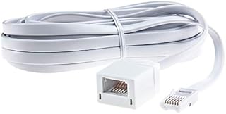 BT Telephone Extension Cable 2M, Ancable White BT Male to Female Extension Cable 6-Pin Straight Through Telephone Extension Cable for BT UK Landline Phone Cord Home & Office Fax Modem Extender 6 Wire