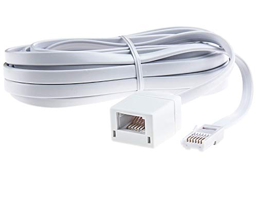 Ancable BT Telephone Extension Cable 5M Male to Female 6-Pin Straight Through Telephone Extension Cable for UK Landline Phone Cord Home & Office Fax Modem Extender 6 Wire