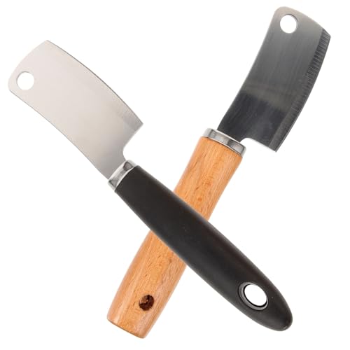 HOLIDYOYO Set of 2 Mini Kitchen Knives Cheese Cutters Fruit Vegetable Chopper Lightweight Stainless Steel Cutting Tools