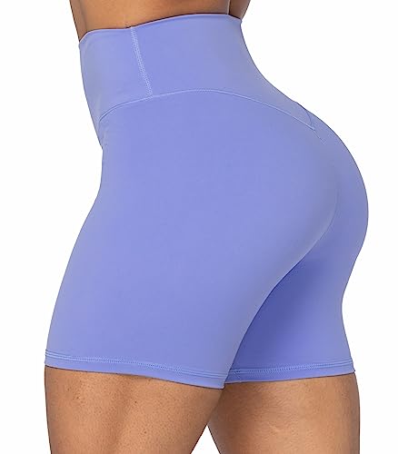 Image of Sunzel No Front Seam Biker Shorts for Women with Pockets, Yoga Workout Gym Bike Shorts with Tummy Control