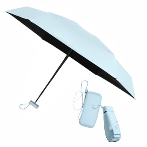Image of Mini Travel Sun Umbrella for Purse With Case,Small Compact UV Umbrella Protection Sun,Lightweight Portable Parasol Windproof for Women Men Kids