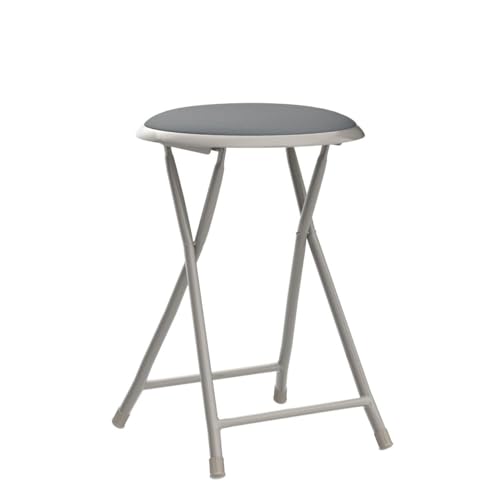 Image of Lavish Home Portable Folding Stool with Backless Seat Set of 4, Gray, 18 inch | Compact Counter Bar Stools with 225lb Capacity, Collapsible Stools for Kitchen, Dorm, RV, Camping, Rec Room or Extra Seating