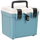 Abschließbare Box 4L mit Griff Kombinationsschloss Abdeckung für Medikamente Mobiltelefone Snacks für Zuhause Kühlschrank Büro Reisen (Blau)