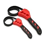 AMSAMOTION Bandschlüssel 2 Stück Ölfilterschlüssel Gummi Rohrzange Universal Einstellbar bis max Durchmesser 150 mm Schwarz Gelb