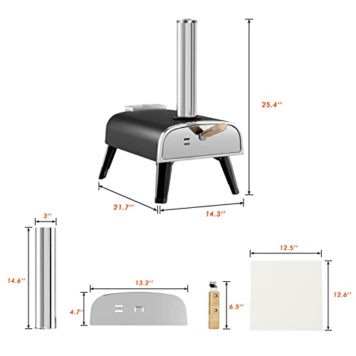 Aidpiza SP120 Pizza Oven Outdoor 12 Inch Wood Fired Pizza Ovens Pellet Pizza Stove thumb #3