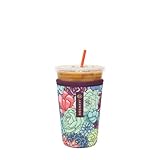 Sok It JavaSok Iced Coffee & Cold Soda Insulated Neoprene Cup Sleeve (Succulents, Medium: 22-28oz)