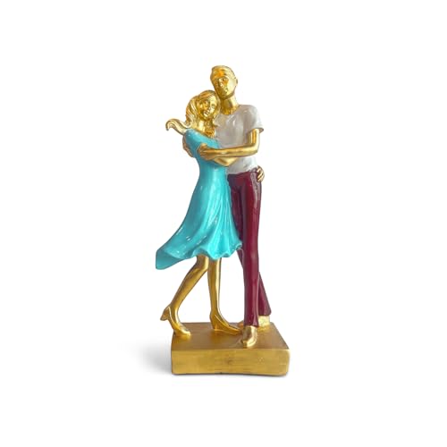 Image of ExclusiveLane 'Dance of Love' Romantic Couple Resin Decorative Sculpture Showpiece (Handcrafted, 25.2 cm) |Home Decoration Items for Living Room, Home Decor Return Gifts for Housewarming Multicolor