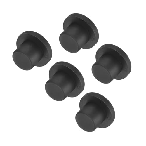 Image of uxcell High Temp Silicone Plug Mount Dia 13mm /0.51 inch t Shaped Rubber Stopper Hole Plugs for Powder Coating Plating Waterproof Plugs Sealing Plugs Black Pack of 5(OD 21mm)