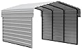 Arrow Carports Galvanized Steel Carport, with 2-Sided Enclosure, Compact Car Metal Carport Kit, 10' x 15' x 7', Eggshell