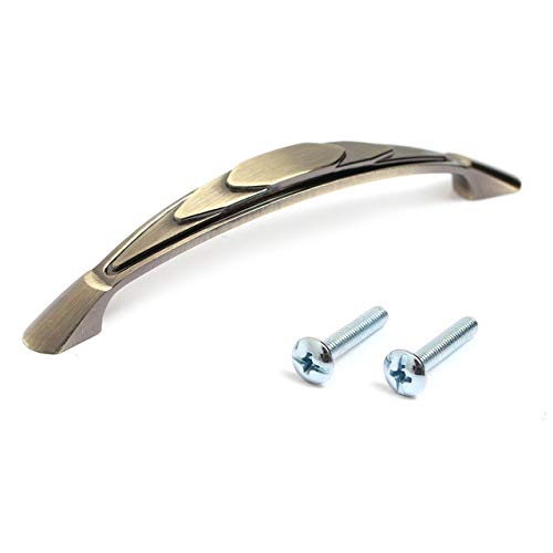 Retro Stone Style Kitchen Cabinet Door Drawer Hardware Pulls Handles Decor Kitchen Door Cabinet Straight Handle Pull Knobs - (Color: Bronze, Size: 96mm)