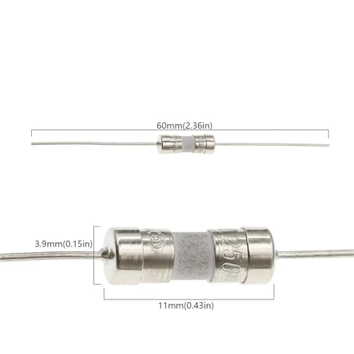Fusible cerámico con cable de 3.6x10 mm para repuestos electrónicos 250V 4