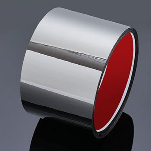 QIPN 3 Metri Modanatura Flessibile e Rivestimento da Parete, autoadesiva Bordo Decorativo, Finitura in Acciaio Inox, per Piastrelle, Specchio, soffitt(Size:Width 4cm/1.57inch,Color:Argento Lucido)