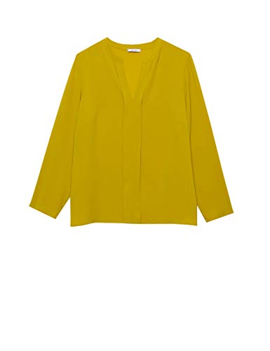 Elena Mirò : Blusa con Bordes por Delante Amarillo 41 (Italian Size)